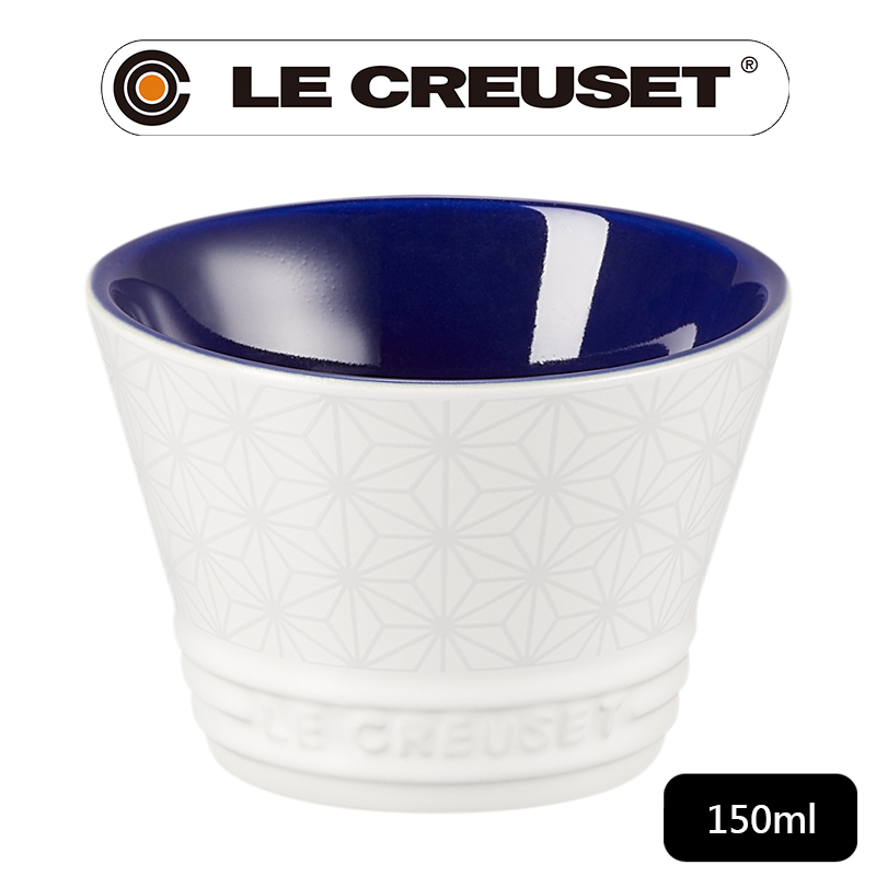 LE CREUSET-新采和風系列-瓷器日式圖騰飯碗150ml (靛青藍)