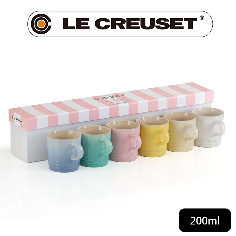 LE CREUSET-雪酪系列-瓷器英式卡布奇諾杯組200ml-6入