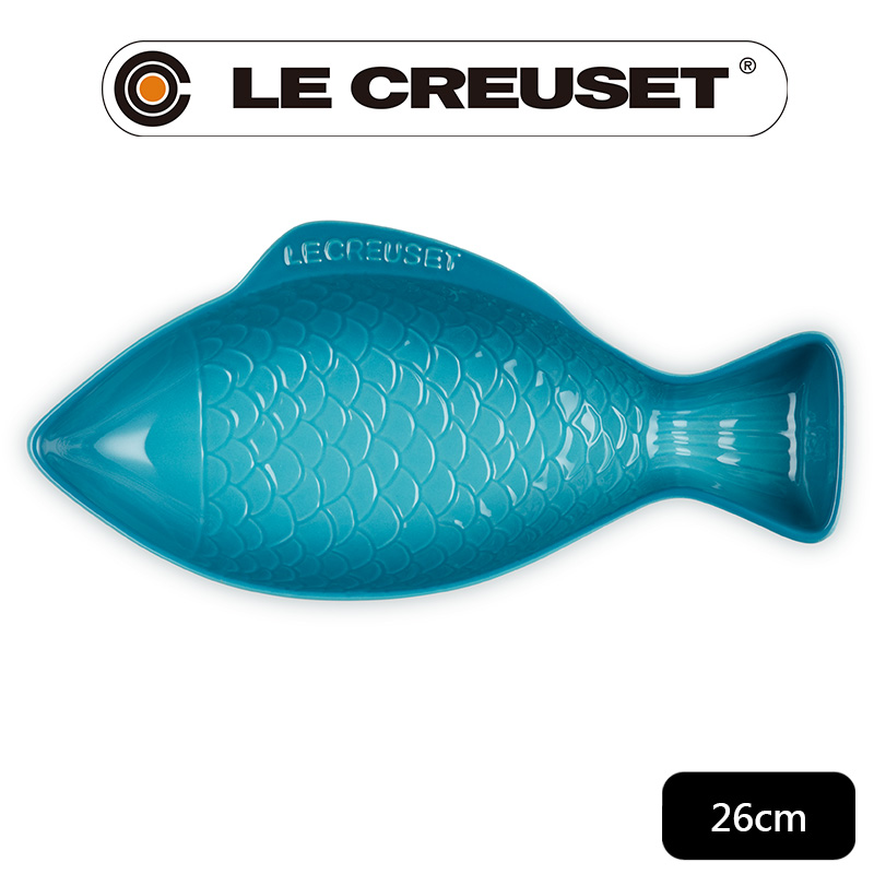 LE CREUSET-瓷器鮮魚盤(中) (加勒比海藍)