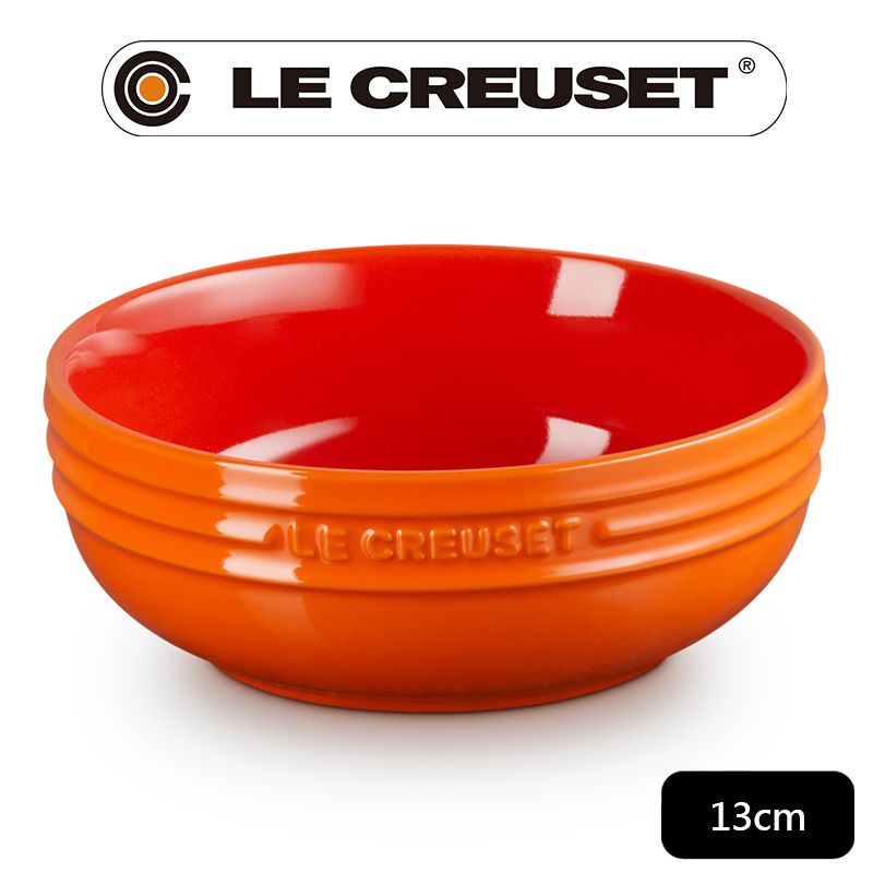 LE CREUSET-瓷器輕虹霓彩系列深圓盤13cm -火焰橘