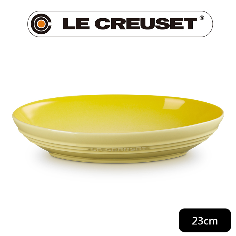 LE CREUSET-瓷器輕虹霓彩系列橢圓深盤23cm-閃亮黃