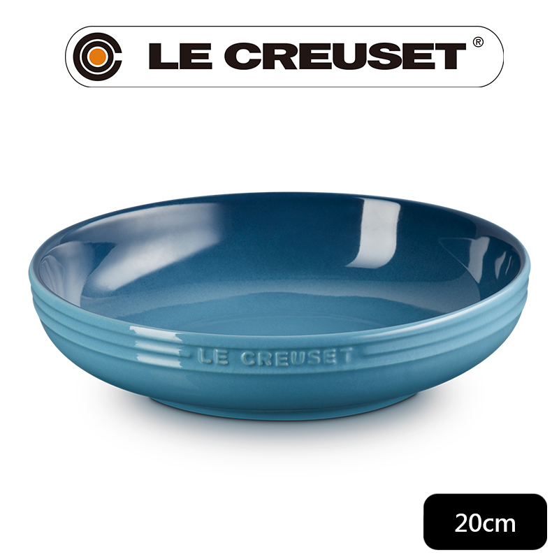 LE CREUSET-瓷器輕虹霓彩系列深圓盤20cm-水手藍