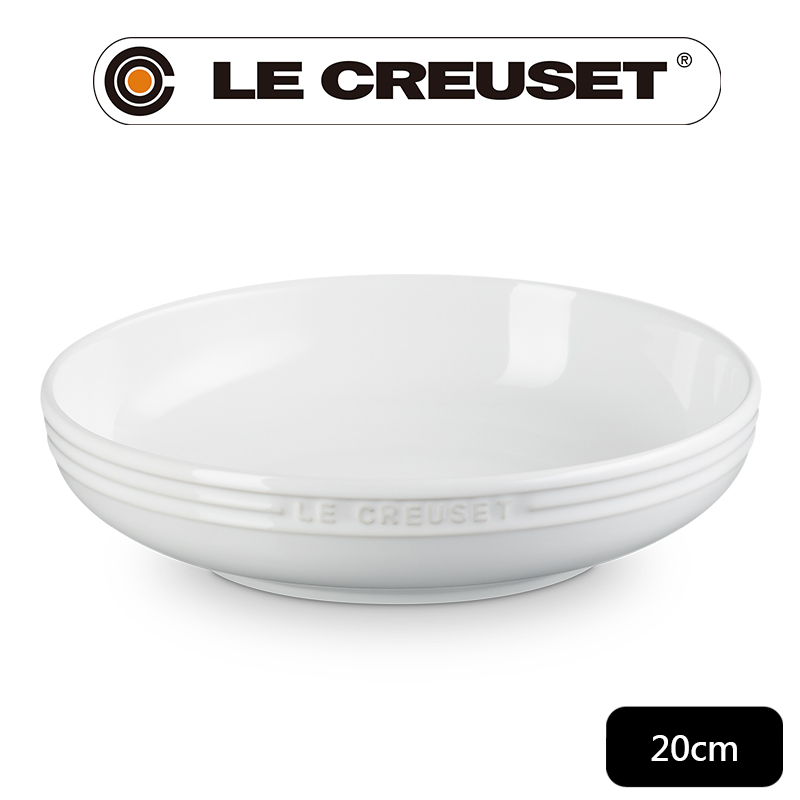 LE CREUSET-瓷器輕虹霓彩系列深圓盤20cm-雪花白