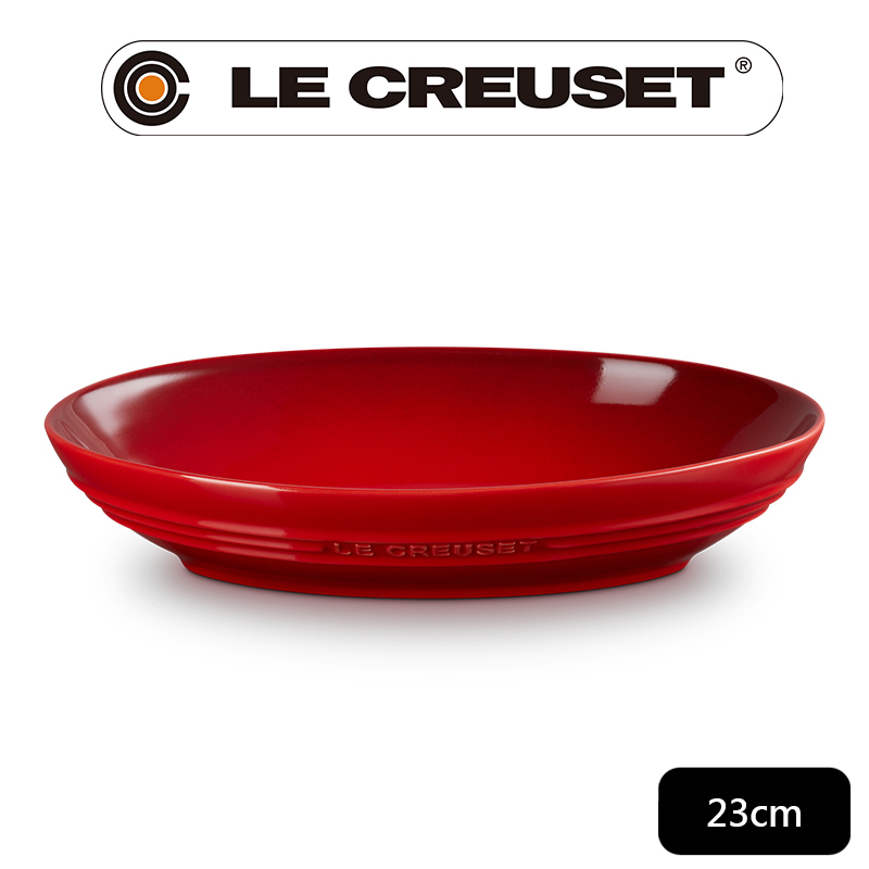 LE CREUSET-瓷器輕虹霓彩系列橢圓深盤23cm-櫻桃紅