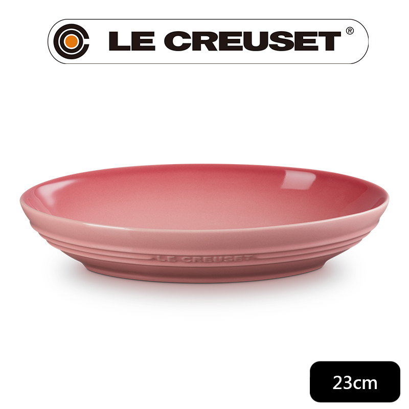 LE CREUSET-瓷器輕虹霓彩系列橢圓深盤23cm薔薇粉