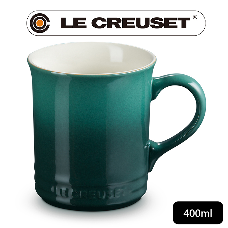 LE CREUSET-瓷器馬克杯 400ml (綠光森林)