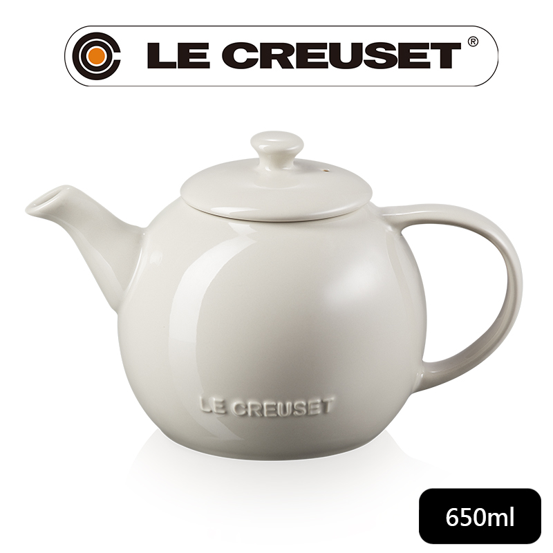 LE CREUSET-瓷器花蕾系列茶壺650ml (肉豆蔻)