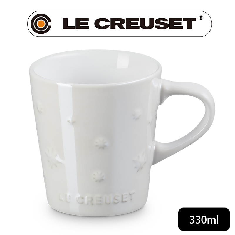 LE CREUSET-瓷器V馬克杯330ml (星塵之光/珠光白)