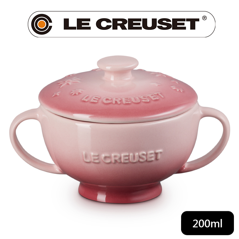 LE CREUSET-瓷器雙耳湯碗200ml (星塵之光/櫻花粉)