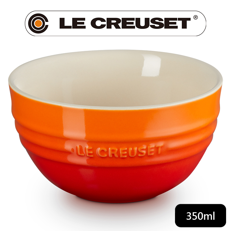 LE CREUSET-瓷器韓式飯碗350ml (火焰橘)