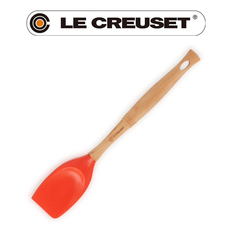 LE CREUSET-耐熱矽膠V鏟杓 (火焰橘)