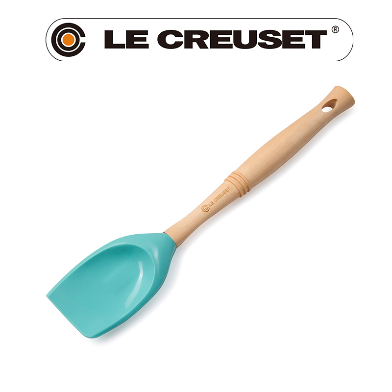 LE CREUSET-耐熱矽膠V鏟杓 (薄荷綠)