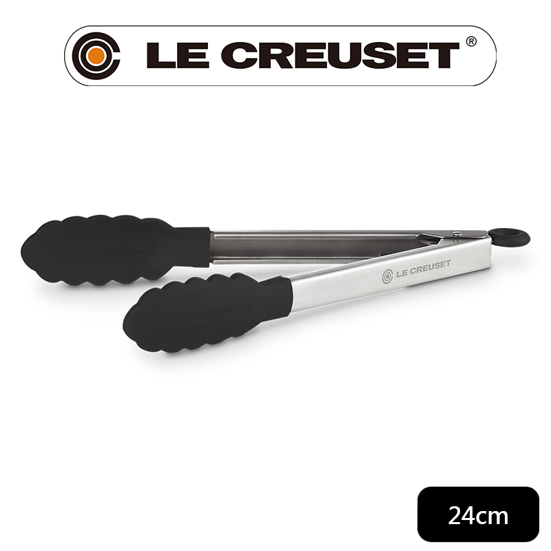 LE CREUSET-不鏽鋼矽膠餐夾 24cm (沉靜黑)