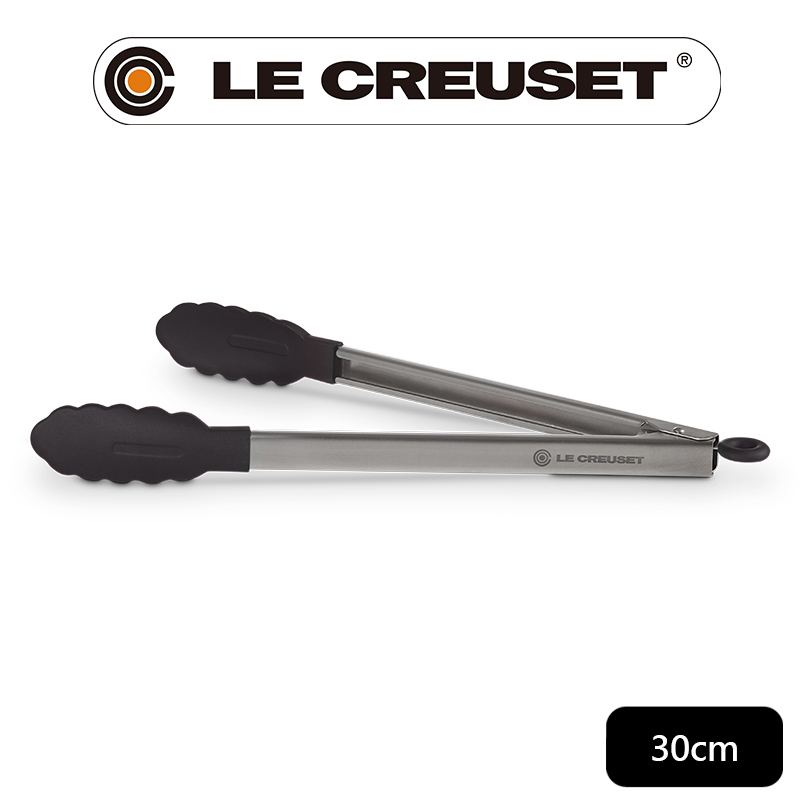 LE CREUSET-不鏽鋼矽膠餐夾 30cm (沉靜黑)