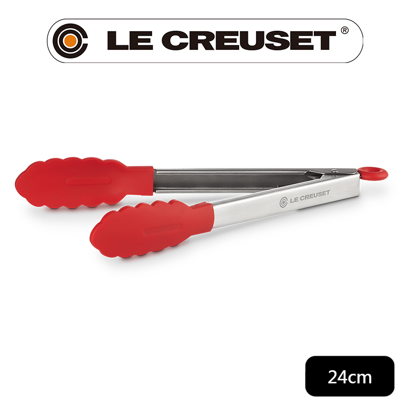 LE CREUSET-不鏽鋼矽膠餐夾 24cm (櫻桃紅)