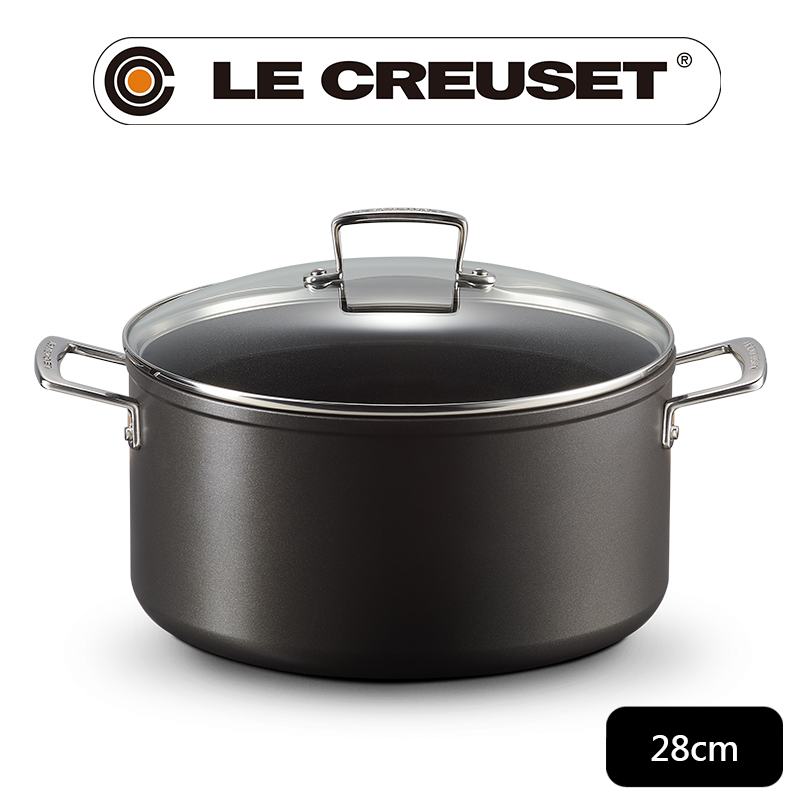 LE CREUSET-不沾鍋系列-TNS 雙耳醬汁鍋 (附蓋) 28cm