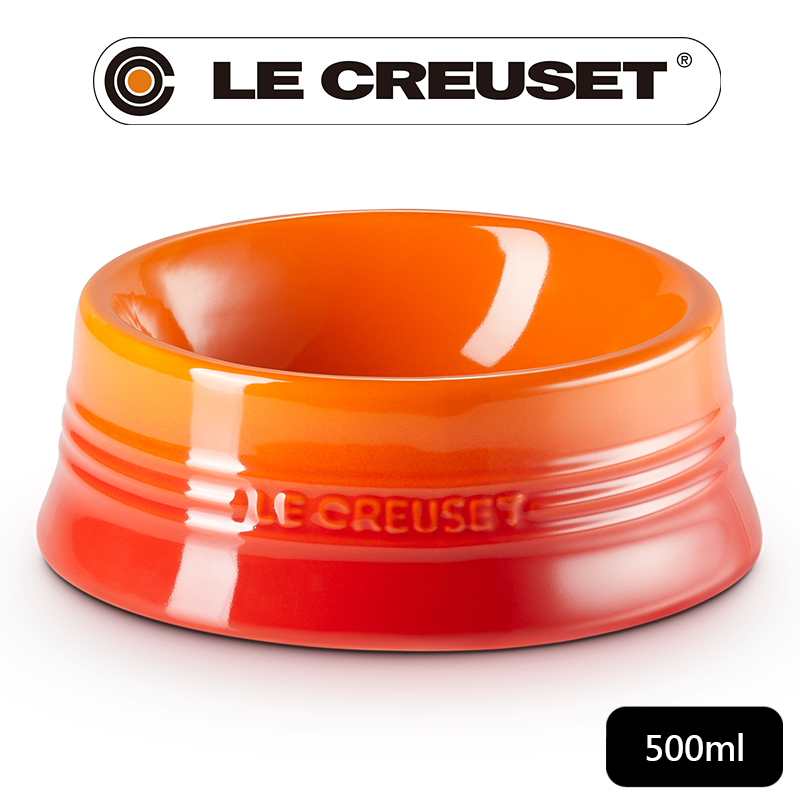 LE CREUSET-瓷器寵物餐碗(中)(火焰橘)