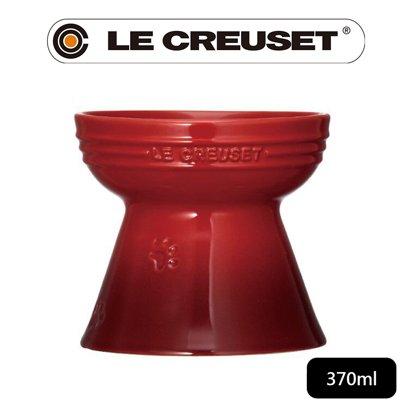 LE CREUSET-瓷器寵物高腳碗(櫻桃紅)