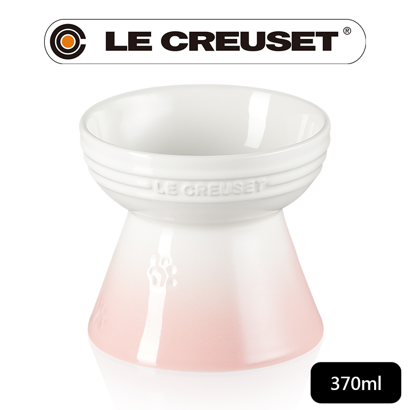 LE CREUSET-瓷器寵物高腳碗(淡粉紅)