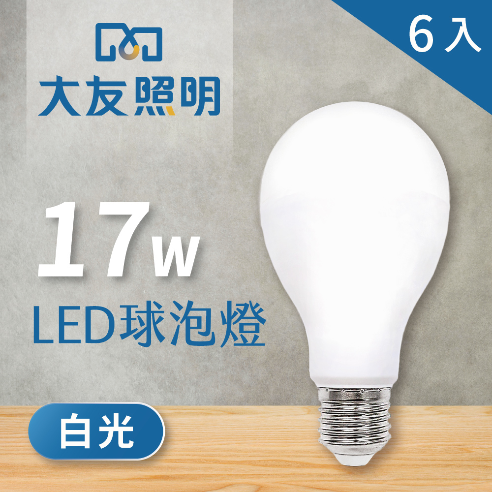 【大友照明】LED球泡燈 17W - 白光 - 6入(LED燈)