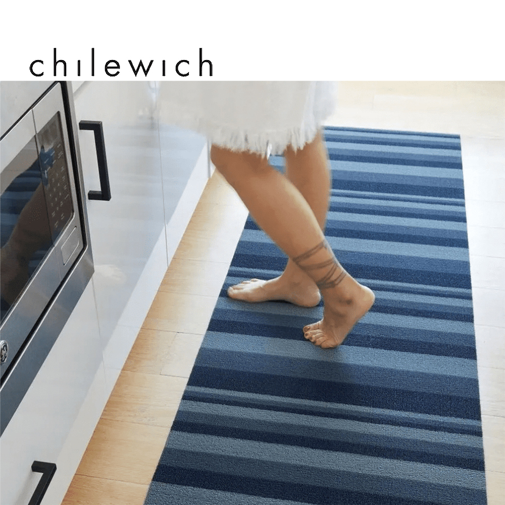 美Chilewich-Bounce Stripe系列地墊- 61×183cm藍色(Storm)