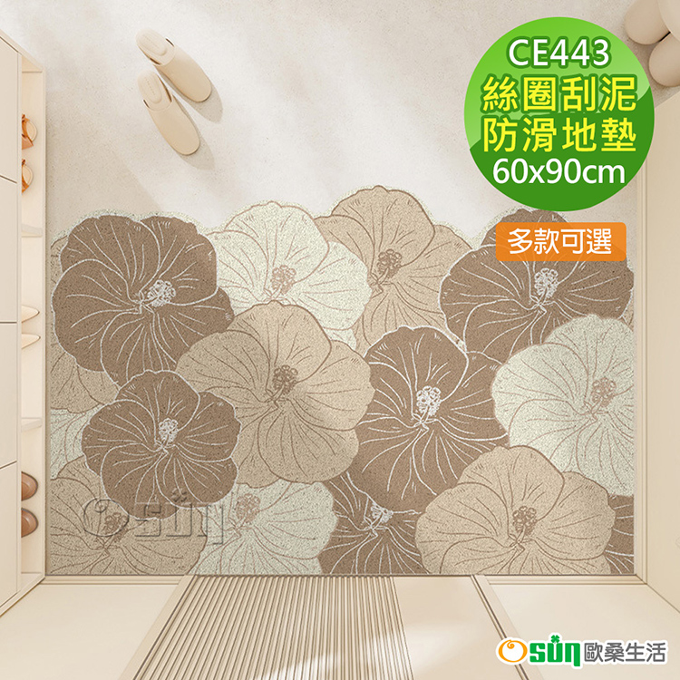 【Osun】60x90cm現代簡約絲圈入戶地墊玄關刮泥防滑地毯耐磨除塵(千山萬水CE443)