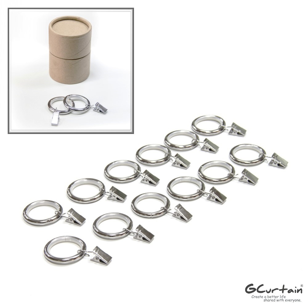 【GCurtain】金屬窗簾環、靜音環、窗簾夾、消音環 #RCSH001K-12 (內圈Φ30mm) 12入/組
