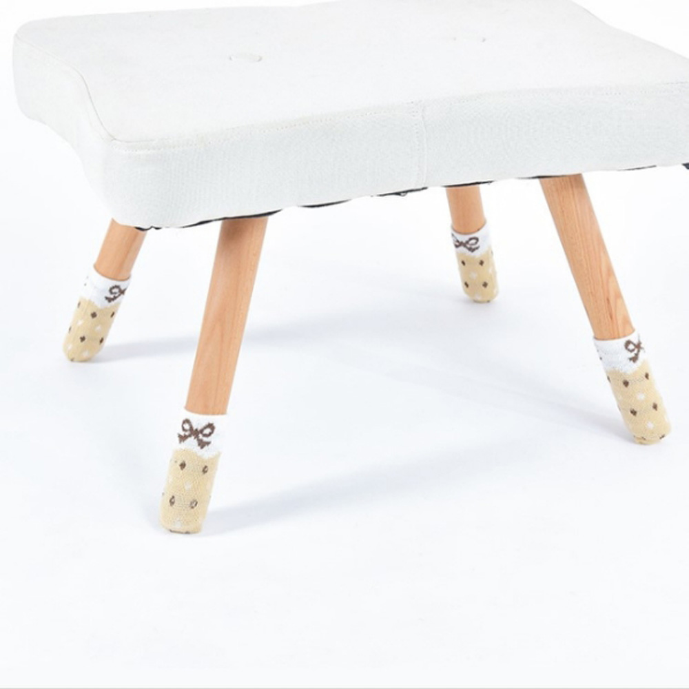 PS MALL可愛針織椅腳套 雙層加厚椅子腳墊 桌腳墊 二組(8個)