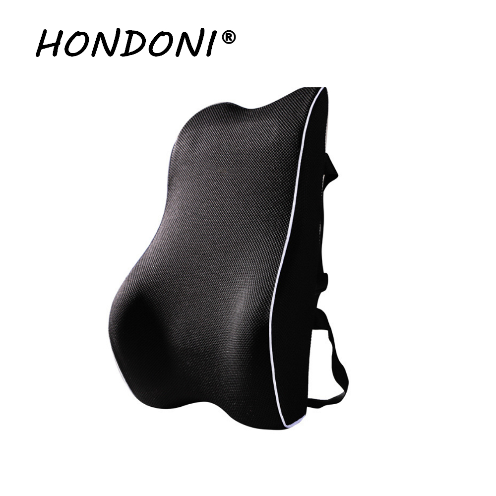 HONDONI 新款4D護腰靠墊 記憶靠墊 居家背墊 汽車舒壓腰靠墊 (透氣防滑卡夢)