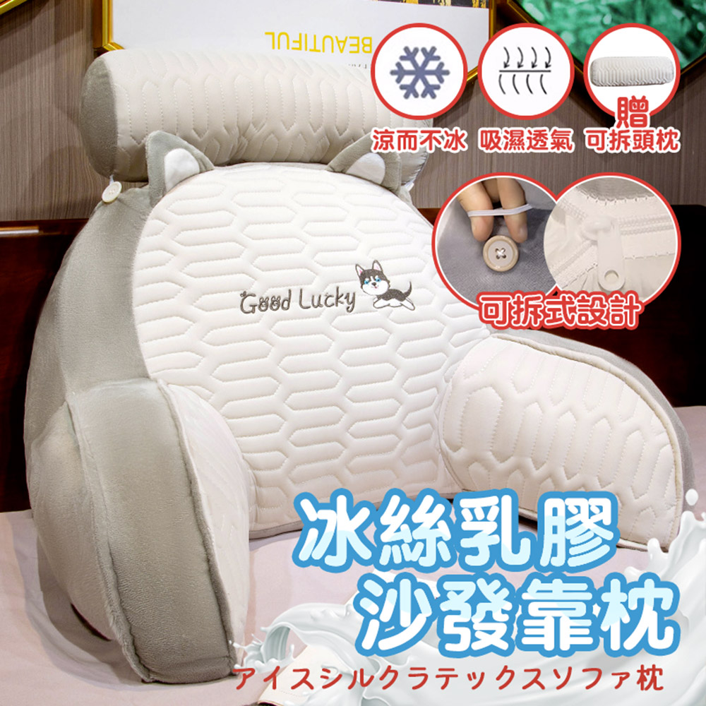 【DaoDi】冰絲乳膠靠枕床頭靠枕2入(沙發靠墊/護腰/腰枕/腰靠枕 )