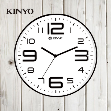 KINYO簡約浮雕靜音掛鐘CL141