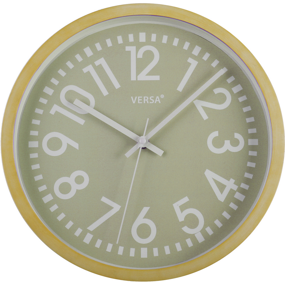 VERSA 木紋框掛鐘(灰綠)