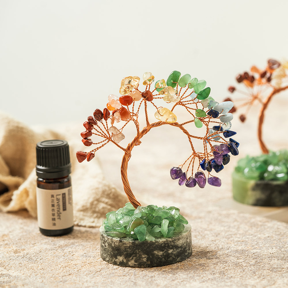 OPretty 歐沛媞 招財好運樹【七彩水晶樹+草本精油(5ml)】附精美禮盒
