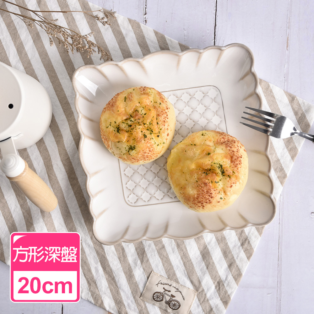 【Homely Zakka】日式創意浮雕亮光面仿窯變釉陶瓷餐盤碗餐具_方形深盤