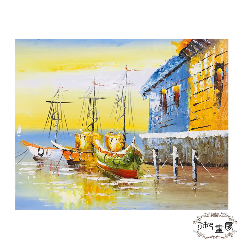 御畫房 手繪無框油畫-夕陽無限 40x50cm