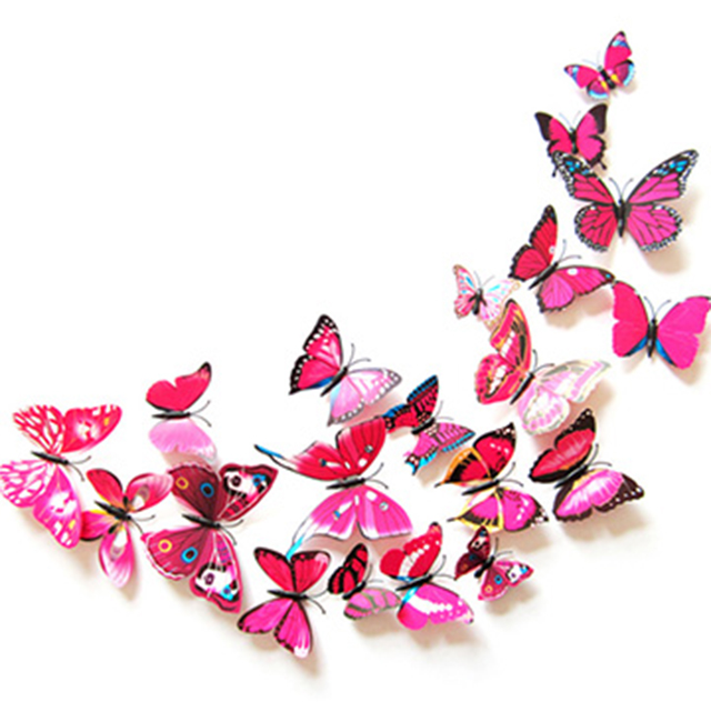 《Stylelife》3D蝴蝶造型磁鐵-桃紅