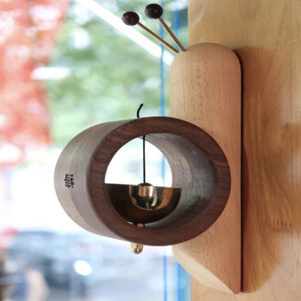 日式木質黃銅鈴鐺蝸牛造型風鈴門鈴