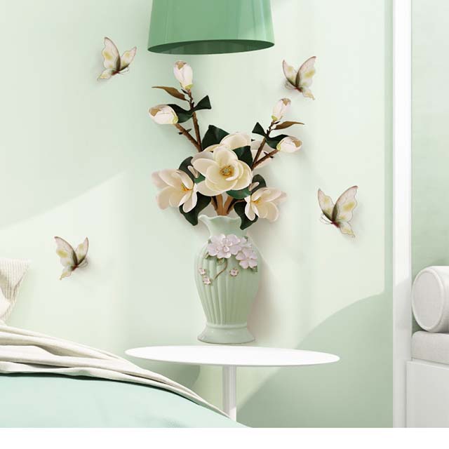 《Style-life》情境壁貼◇居家裝飾◇仿真花瓶-花與蝶