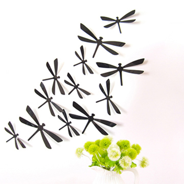 《Stylelife》3D蜻蜓裝飾壁貼-黑色
