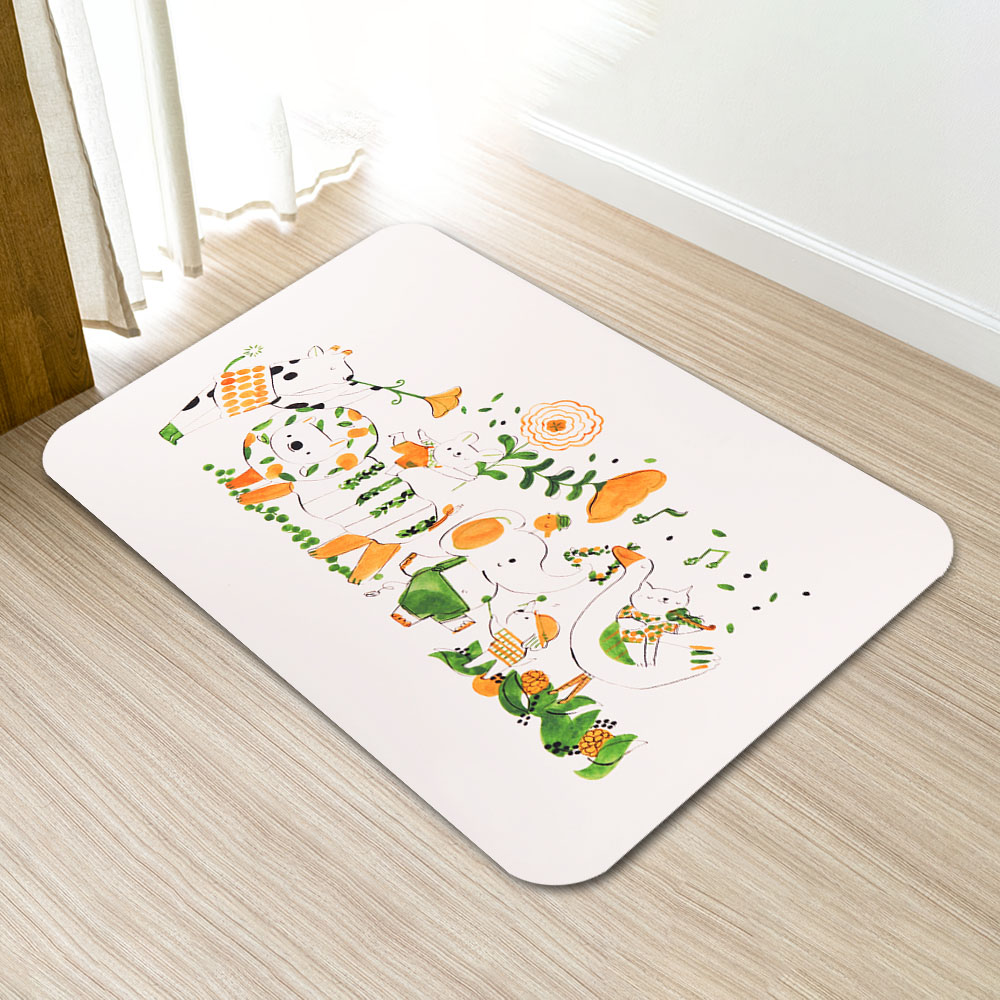 【怪獸】新銳設計師 10秒頂吸 軟式珪藻土吸水地墊- 吳欣芷(60x40cm)