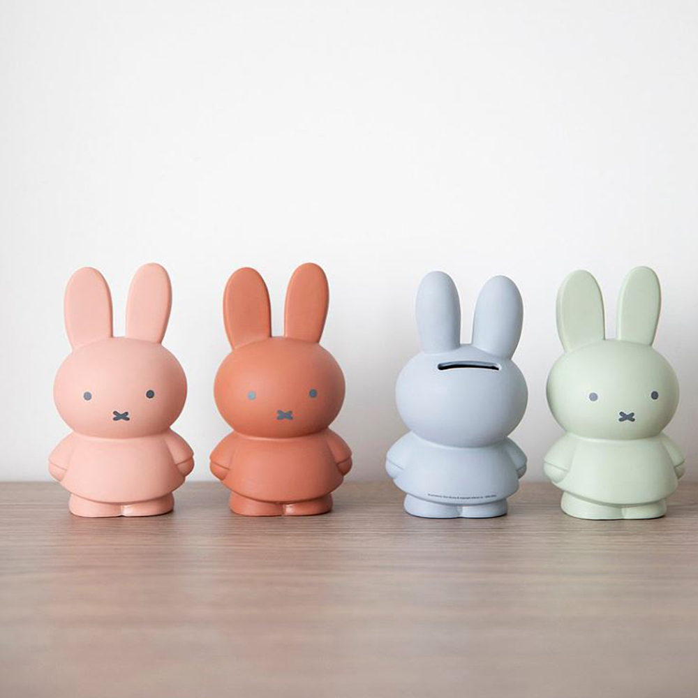 【Miffy 米菲兔商店】米菲兔莫蘭迪色系款公仔存錢筒-小號