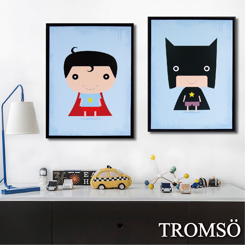 TROMSO北歐時代風尚有框畫-童趣小英雄(二幅一組)30*40cm
