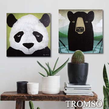 TROMSO時尚無框畫/黑熊貓熊