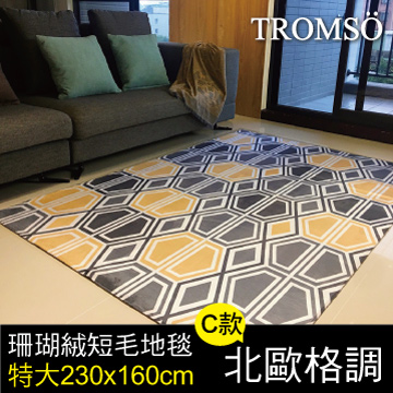 TROMSO珊瑚絨短毛地毯-特大C北歐格調230x160cm