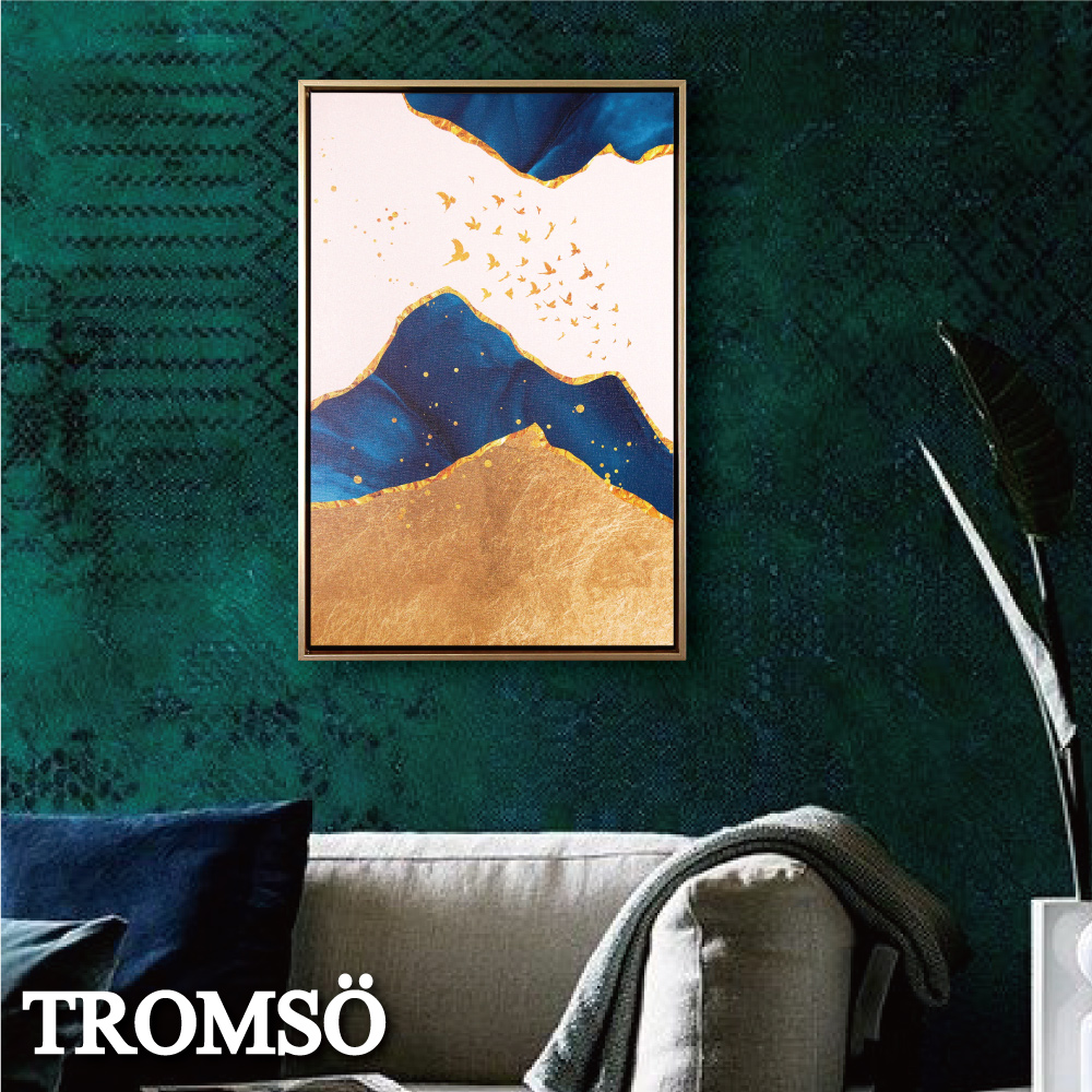 TROMSO北歐時代風尚有框畫-群鳥鉑金WA167