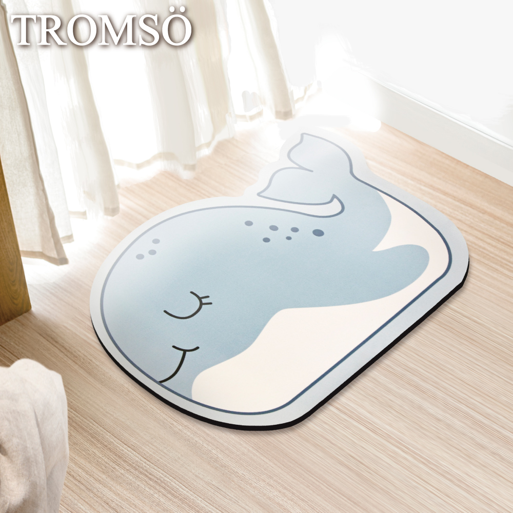 TROMSO科技絨舒柔吸水地墊-萌萌鯨魚BS-819