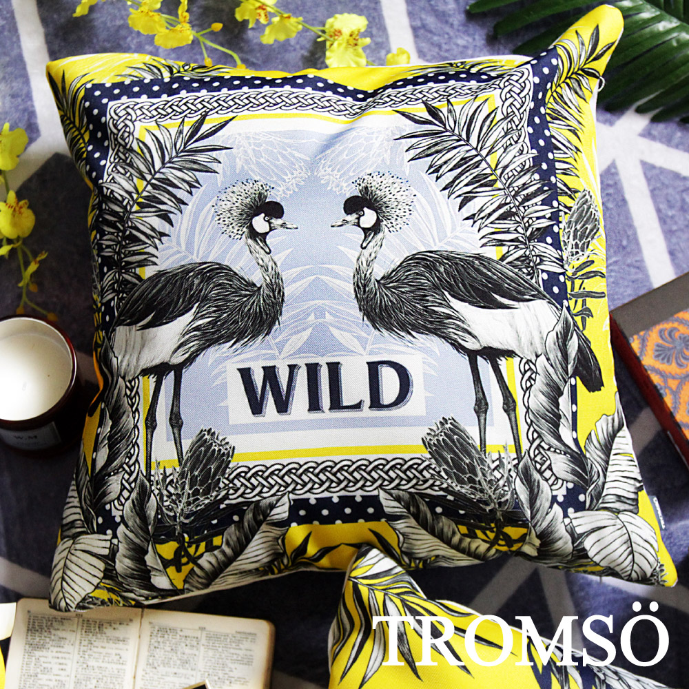 TROMSO奢華義大利棉麻抱枕-U176輝煌雙孔雀