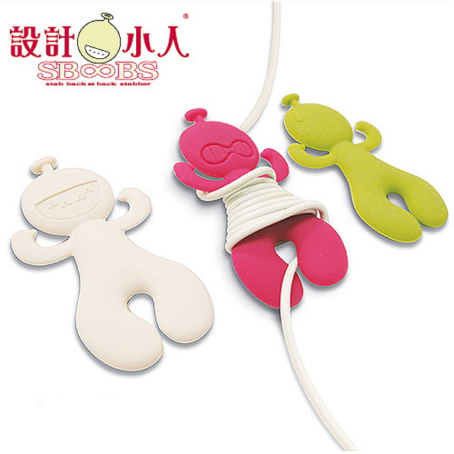 【設計小人】小人線世報集線器/3入一組(米白/桃紅/鮮綠)