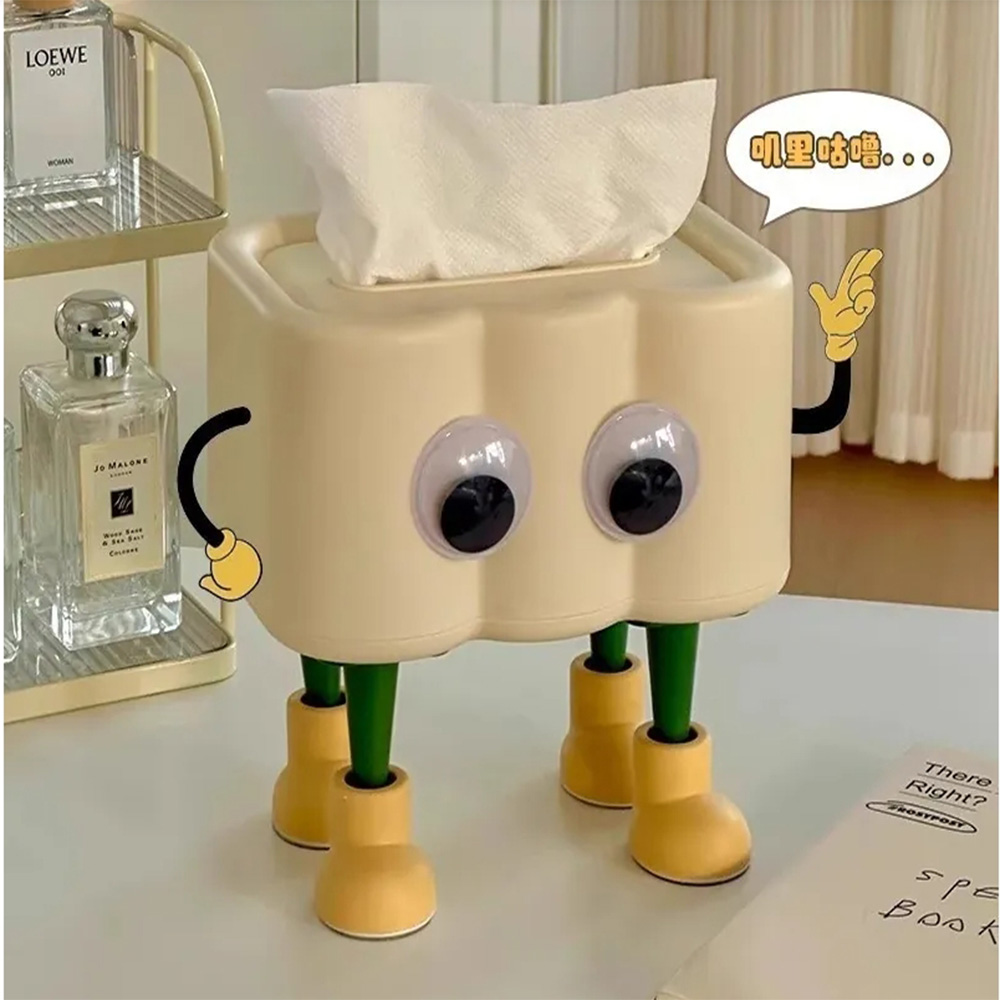 (2入)彈簧可愛造型桌面擺飾紙巾盒