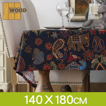 【品樂．Wood】民族風大象棉麻桌布瑪雅個性桌布(140*180cm)